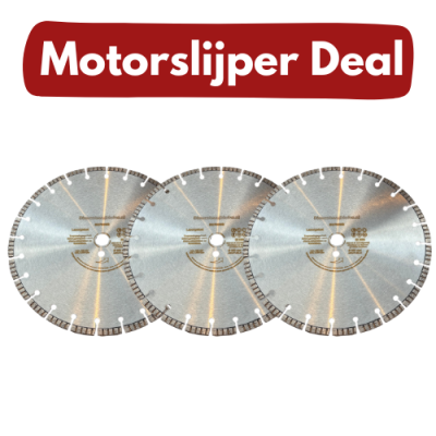 3x Diamantschijf 350mm met turbo segmenten - Motorslijper DEAL