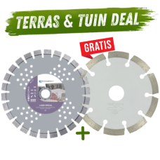 Terras & Tuin Deal — Diamantschijf 230mm beton + GRATIS 230mm universeel Terras & Tuin Deal — Diamantschijf 230mm beton + GRATIS 230mm universeel