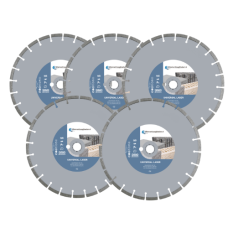 5x Diamantschijf 350 mm Universeel – Lasergelast voor Beton & Steen