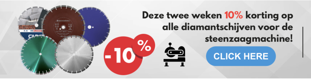 10% korting diamantschijven steenzaagmachine