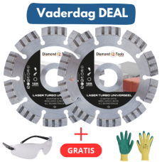 2x Diamantschijf 230mm Universeel + gratis bril en werkhandschoenen