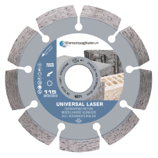 Diamantschijf diameter 115mm Universeel Lasergelast