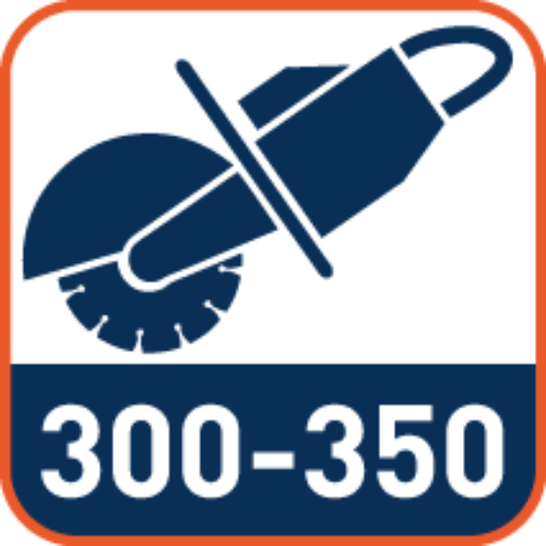 Vanaf ø300 t/m 350 mm geschikt voor het gebruik op een motorzaag